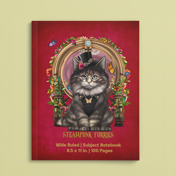 Wide Ruled Subject Notebook: Mia-Perfect Bound-STEAMPUNK FURRIES