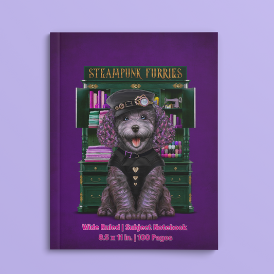 Wide Ruled Subject Notebook: Dazzle-Perfect Bound-STEAMPUNK FURRIES