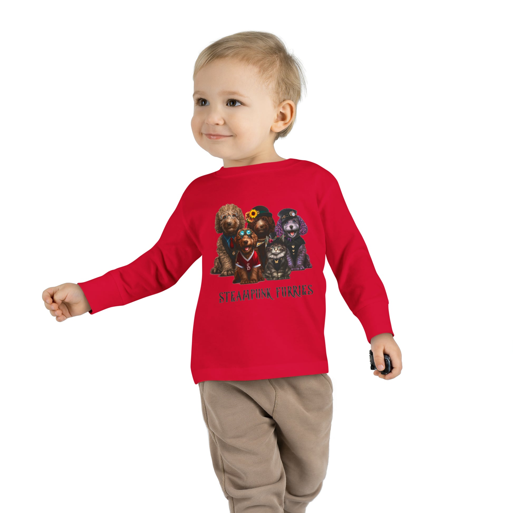 Tiny Paws Long Sleeve: The Pipps-Red-2T-STEAMPUNK FURRIES