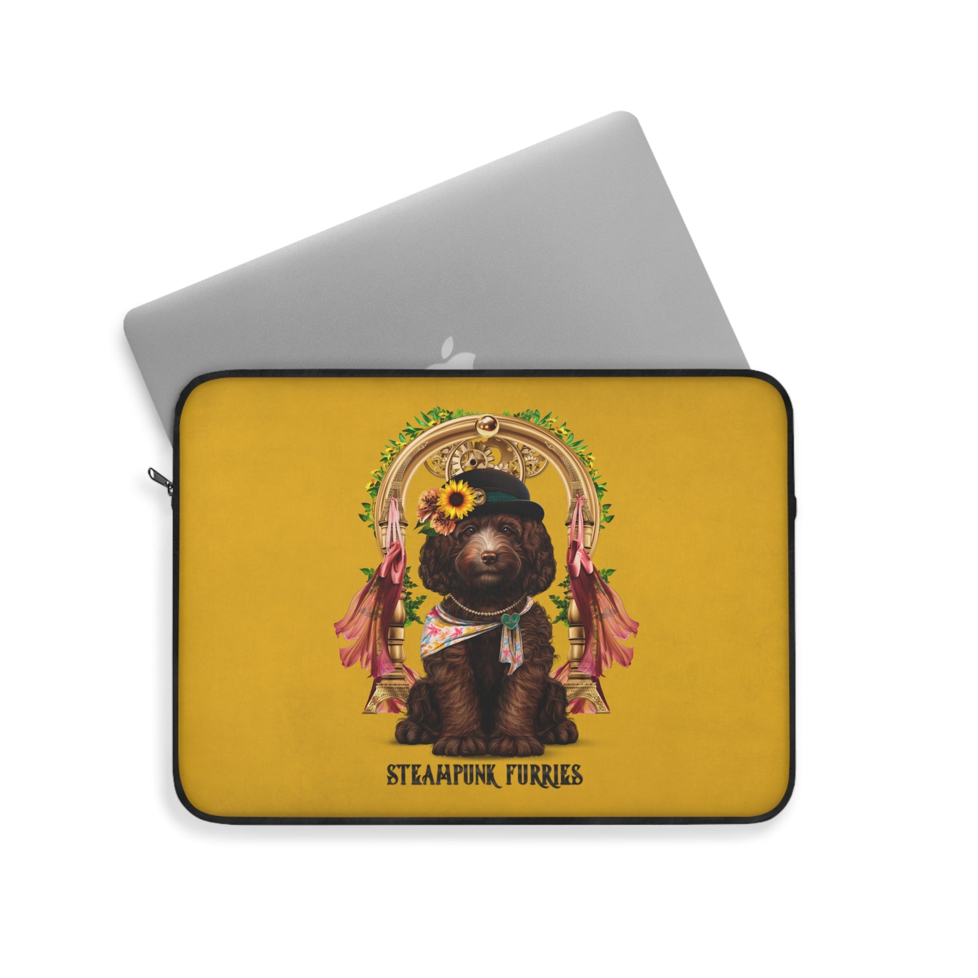 Laptop Sleeve: Mrs. Pipps-Yellow-12 inch-STEAMPUNK FURRIES