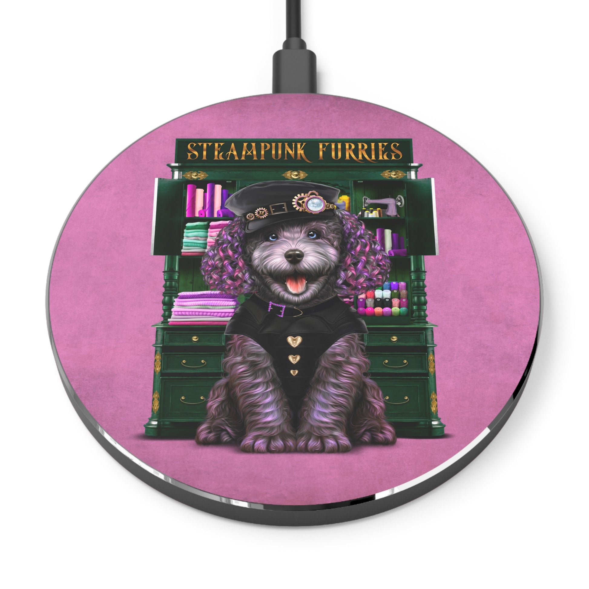 Wireless Charger: Dazzle-Pink-STEAMPUNK FURRIES