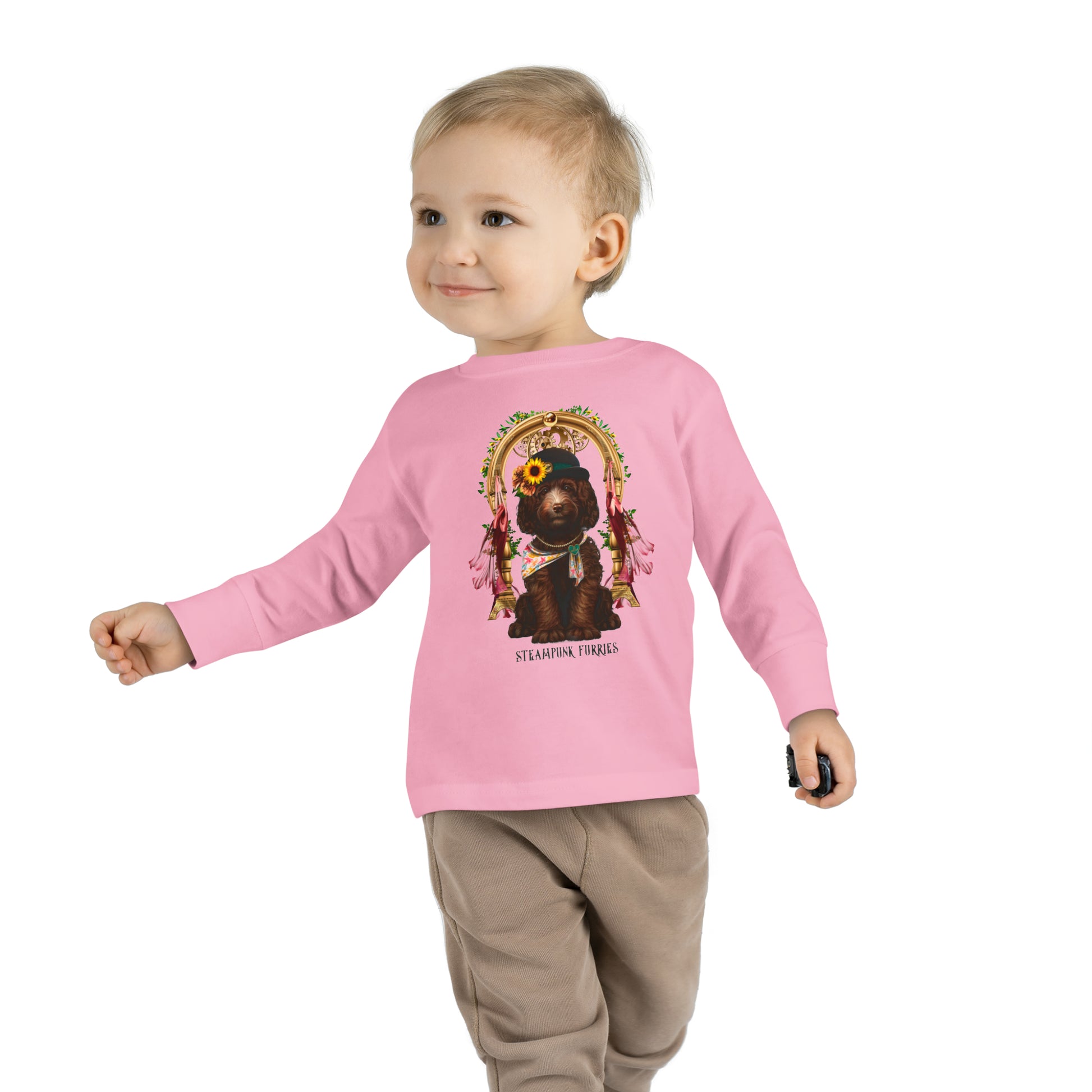 Tiny Paws Long Sleeve: Mrs. Pipps-Pink-2T-STEAMPUNK FURRIES