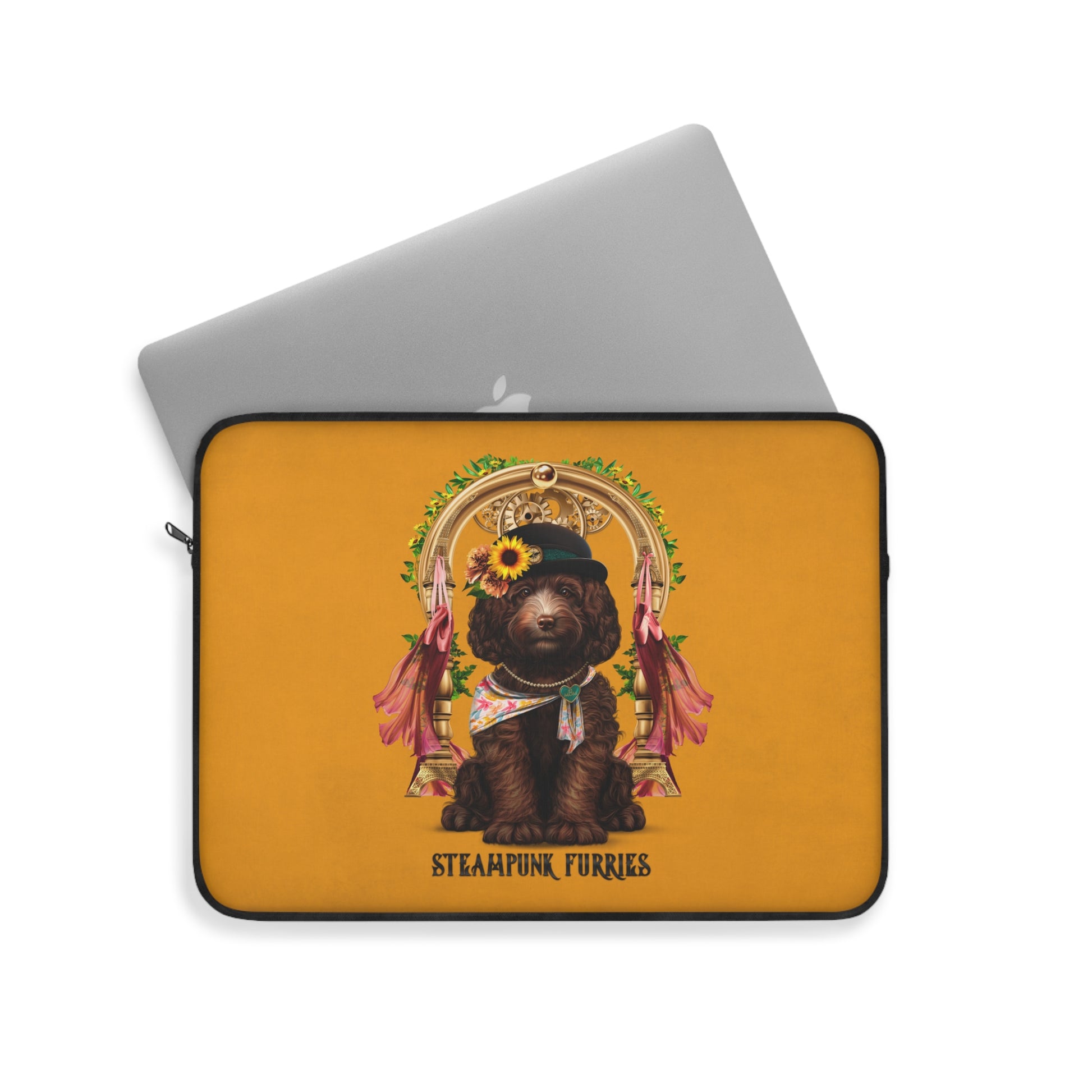 Laptop Sleeve: Mrs. Pipps-Orange-12 inch-STEAMPUNK FURRIES