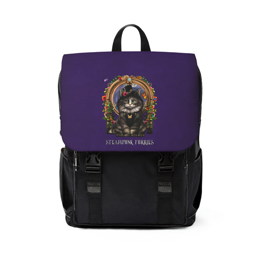 Front Flap Backpack: Mia-Purple-STEAMPUNK FURRIES