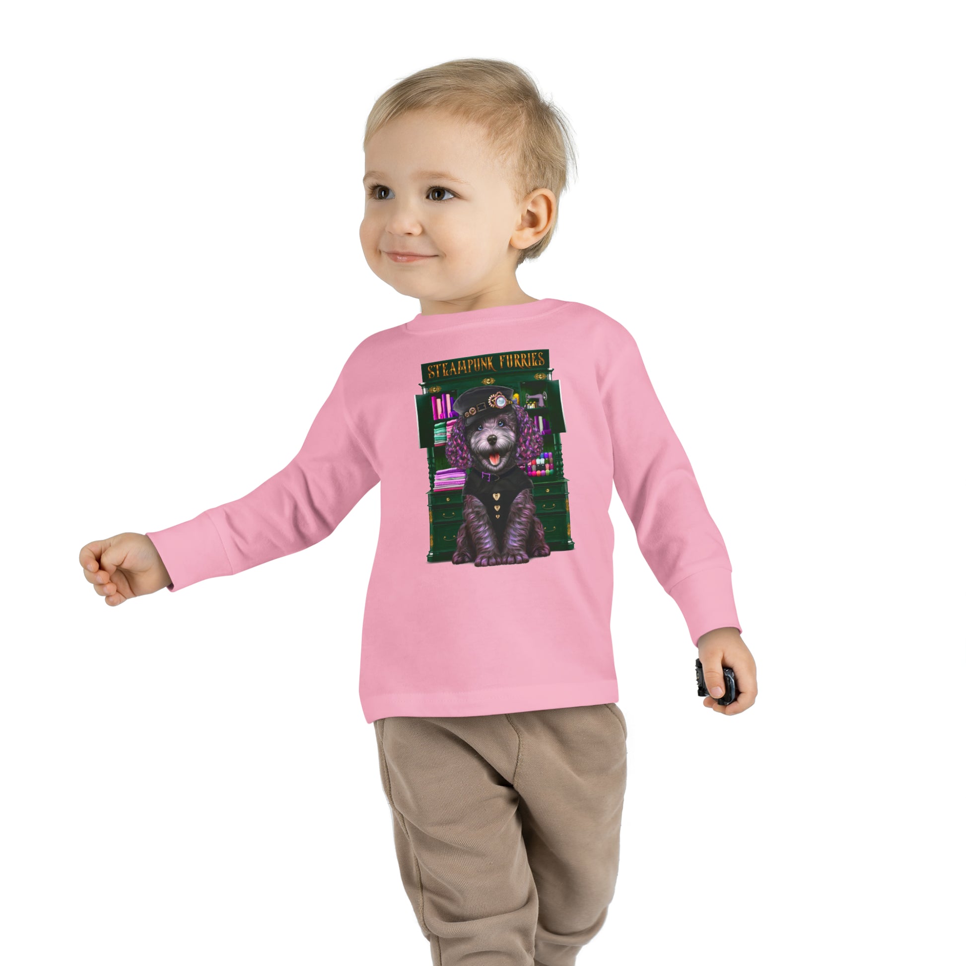 Tiny Paws Long Sleeve: Dazzle-Pink-2T-STEAMPUNK FURRIES