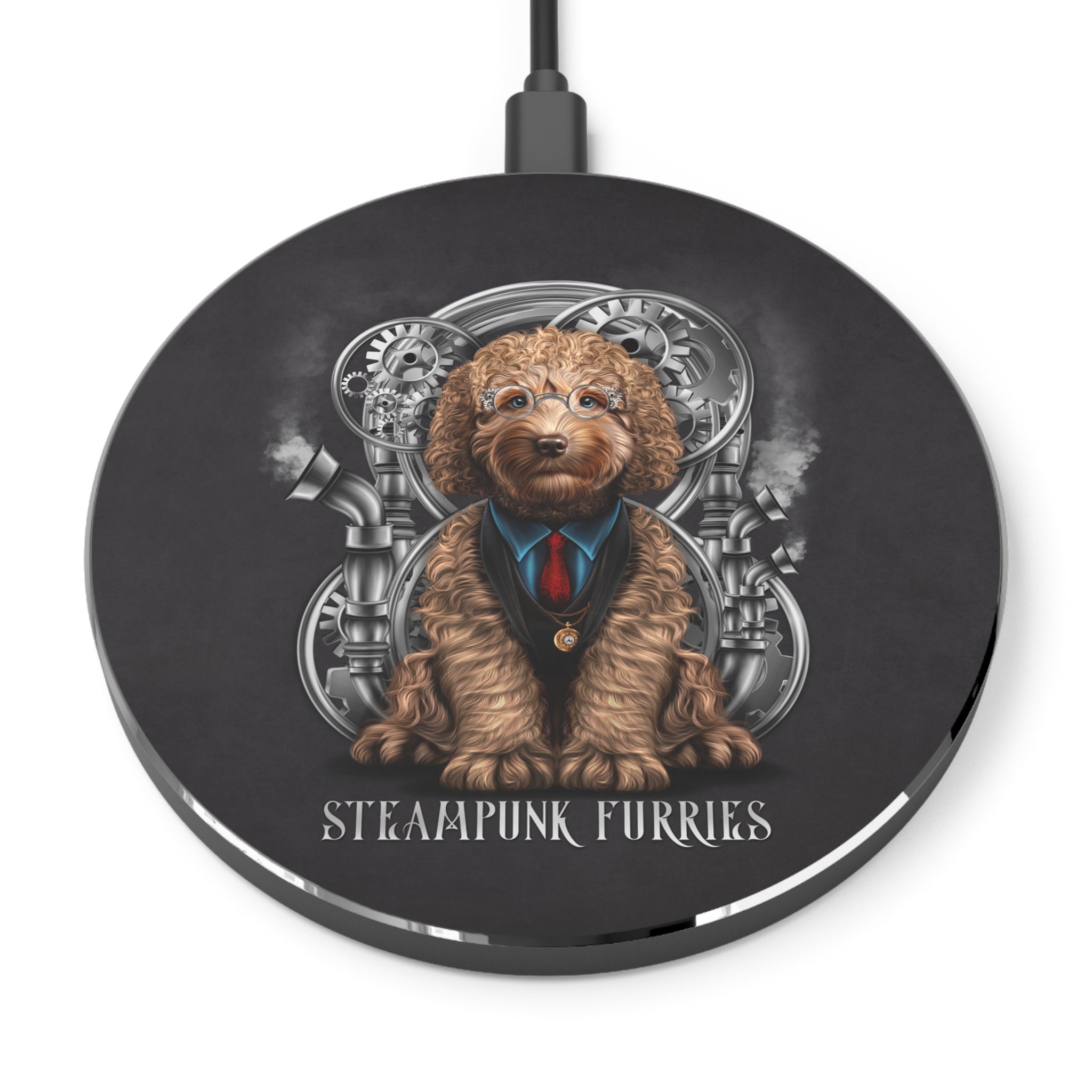 Wireless Charger: Mr. Pipps-Black-STEAMPUNK FURRIES