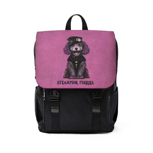 Front Flap Backpack: Dazzle-Pink-STEAMPUNK FURRIES