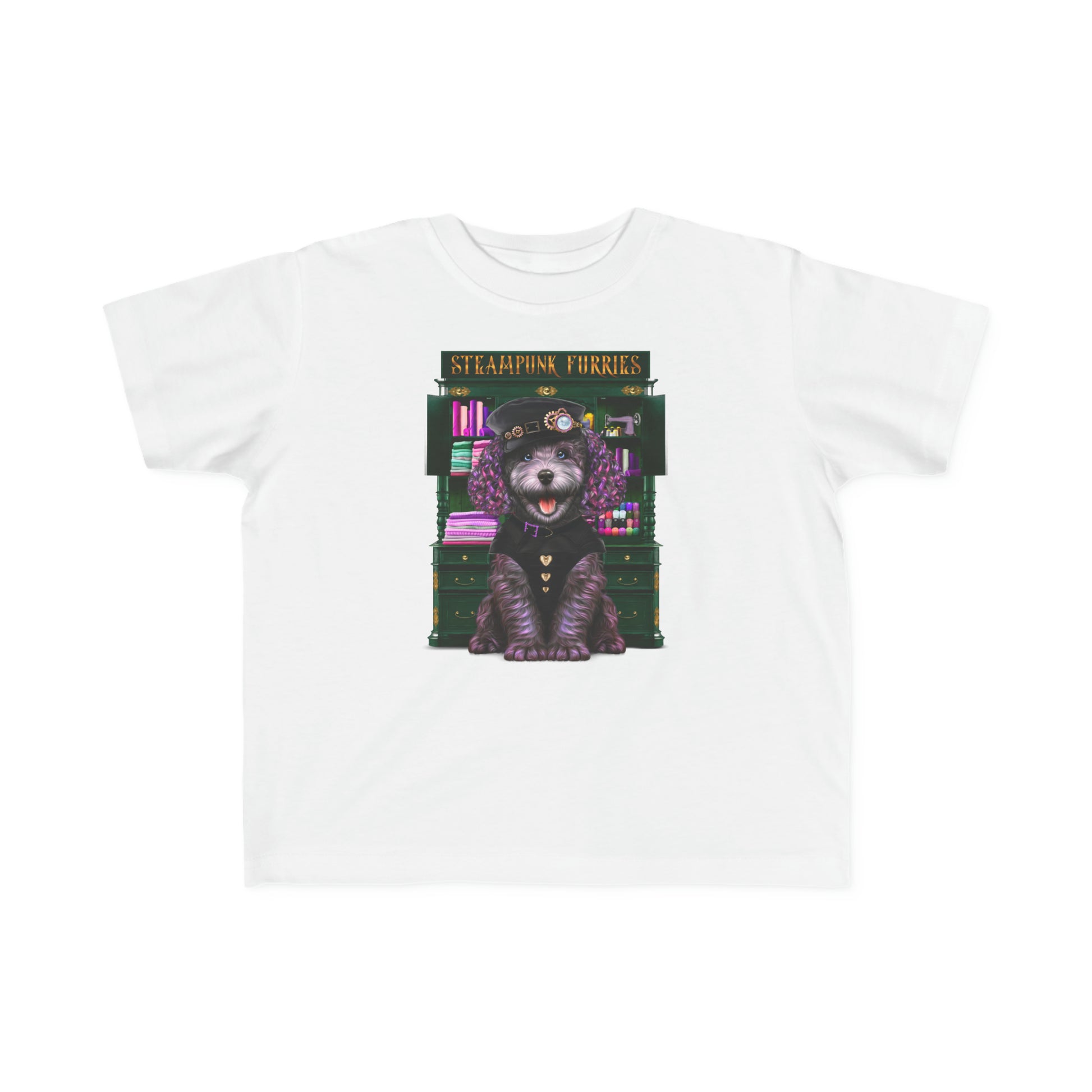 Tiny Paws Tee: Dazzle-White-2T-STEAMPUNK FURRIES