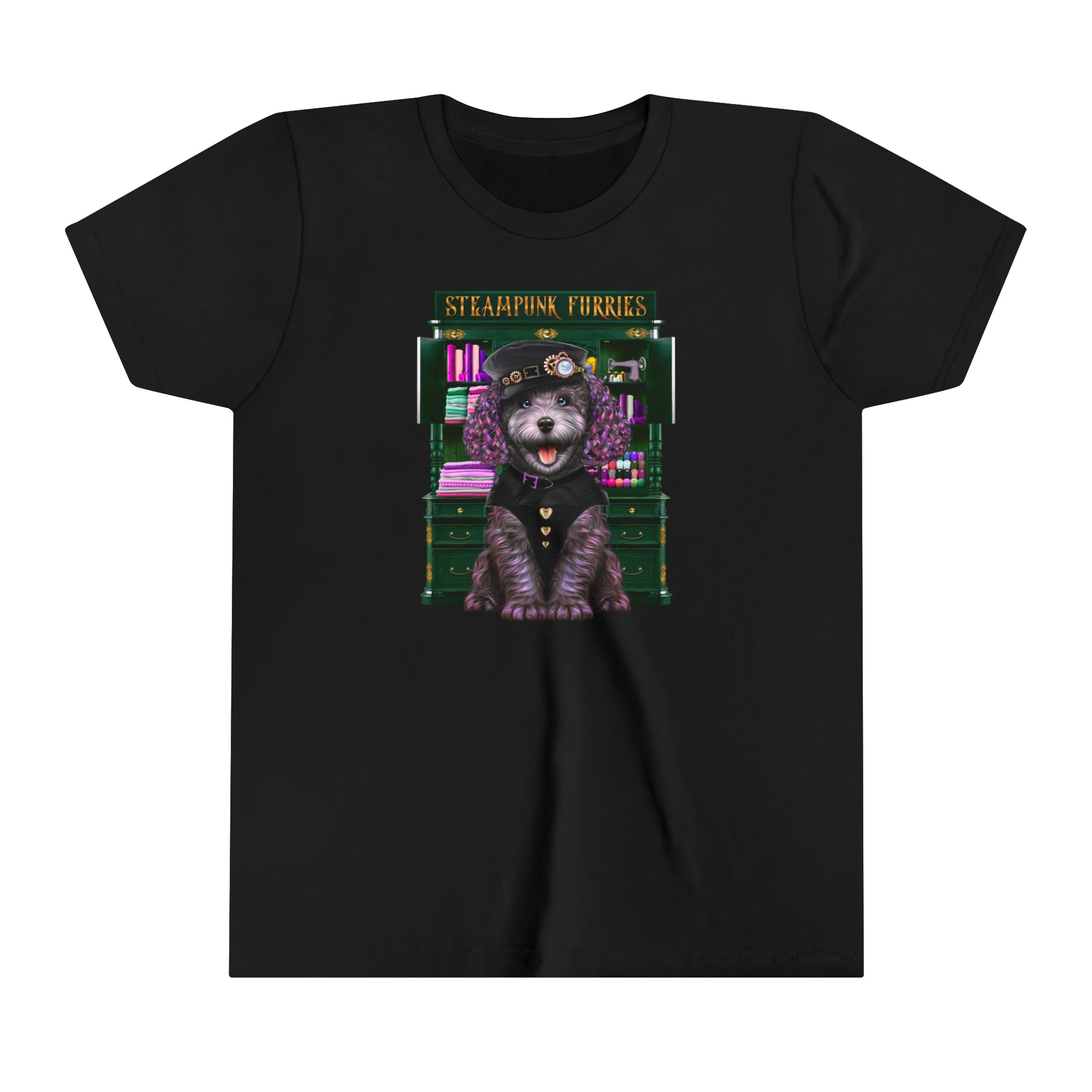 Young Paws Tee: Dazzle-Black-S-STEAMPUNK FURRIES