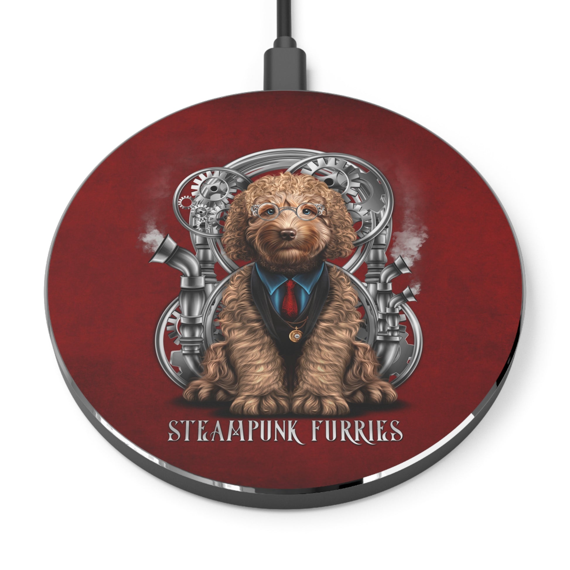 Wireless Charger: Mr. Pipps-Red-STEAMPUNK FURRIES