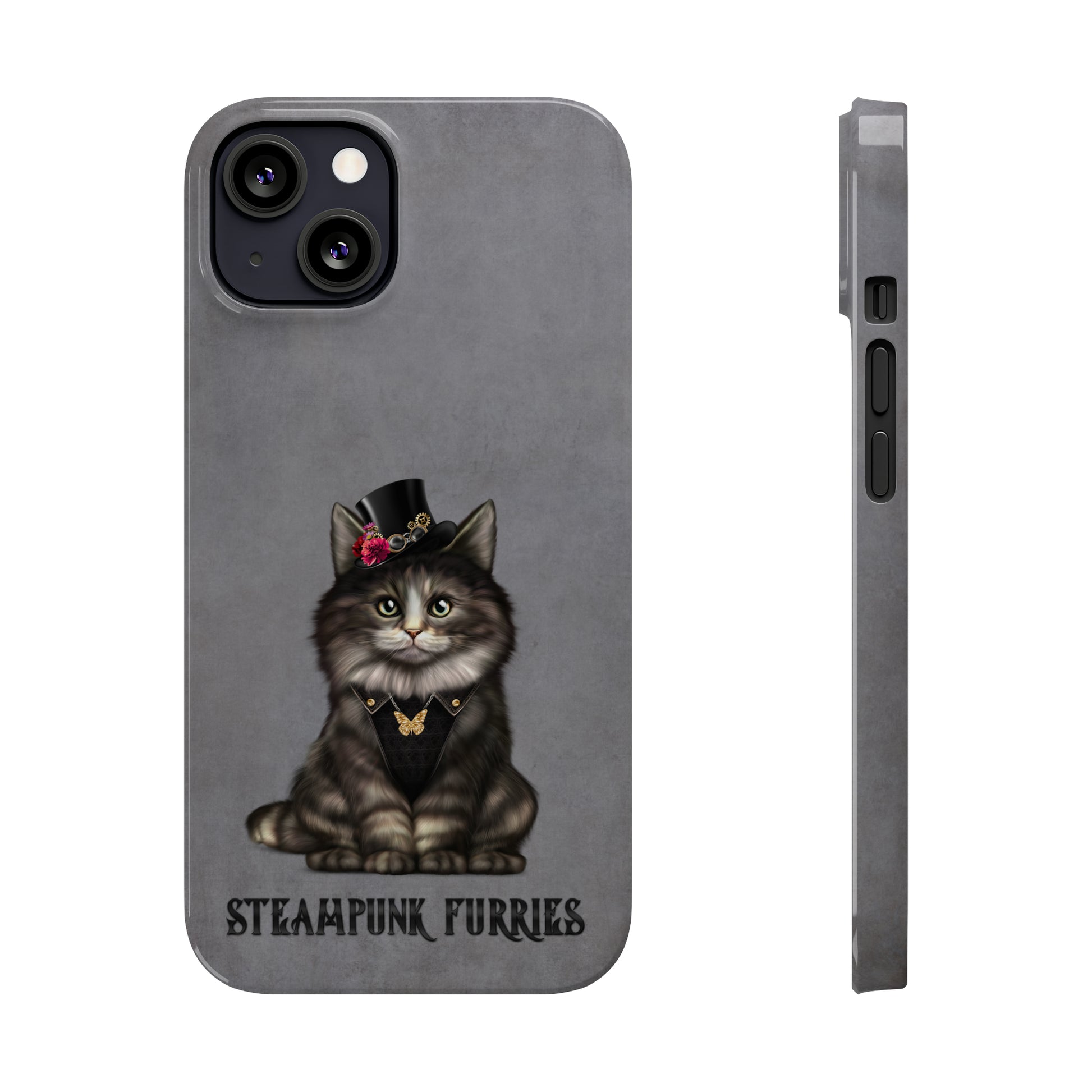 Slim Case: Mia-iPhone 13-Grey-STEAMPUNK FURRIES
