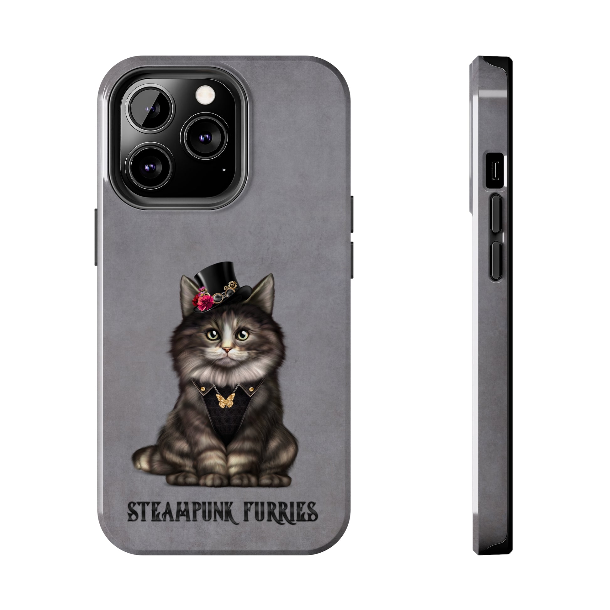 Tough Case: Mia-iPhone 13 Pro-Grey-STEAMPUNK FURRIES