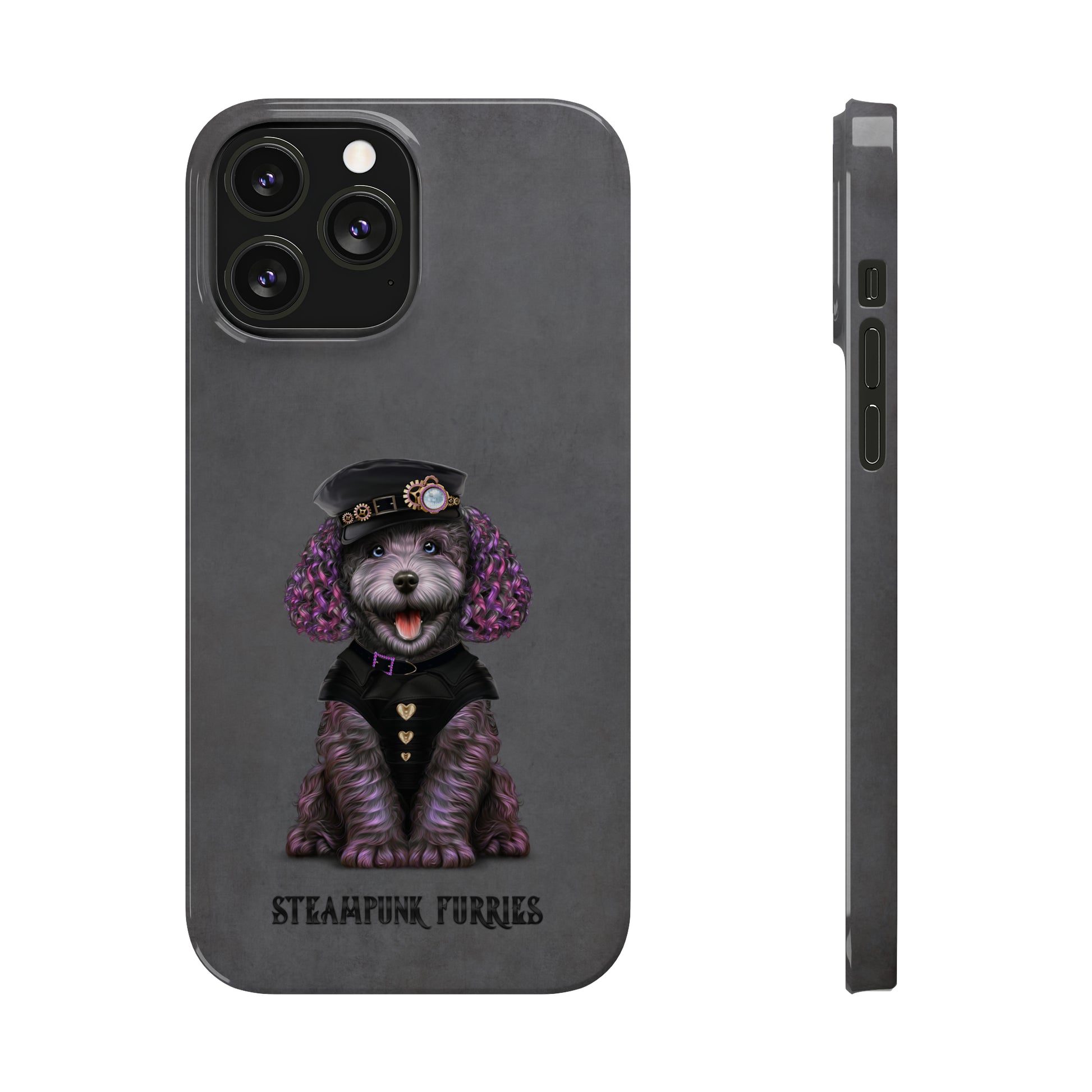 Slim Case: Dazzle-iPhone 13 Pro Max-Grey-STEAMPUNK FURRIES