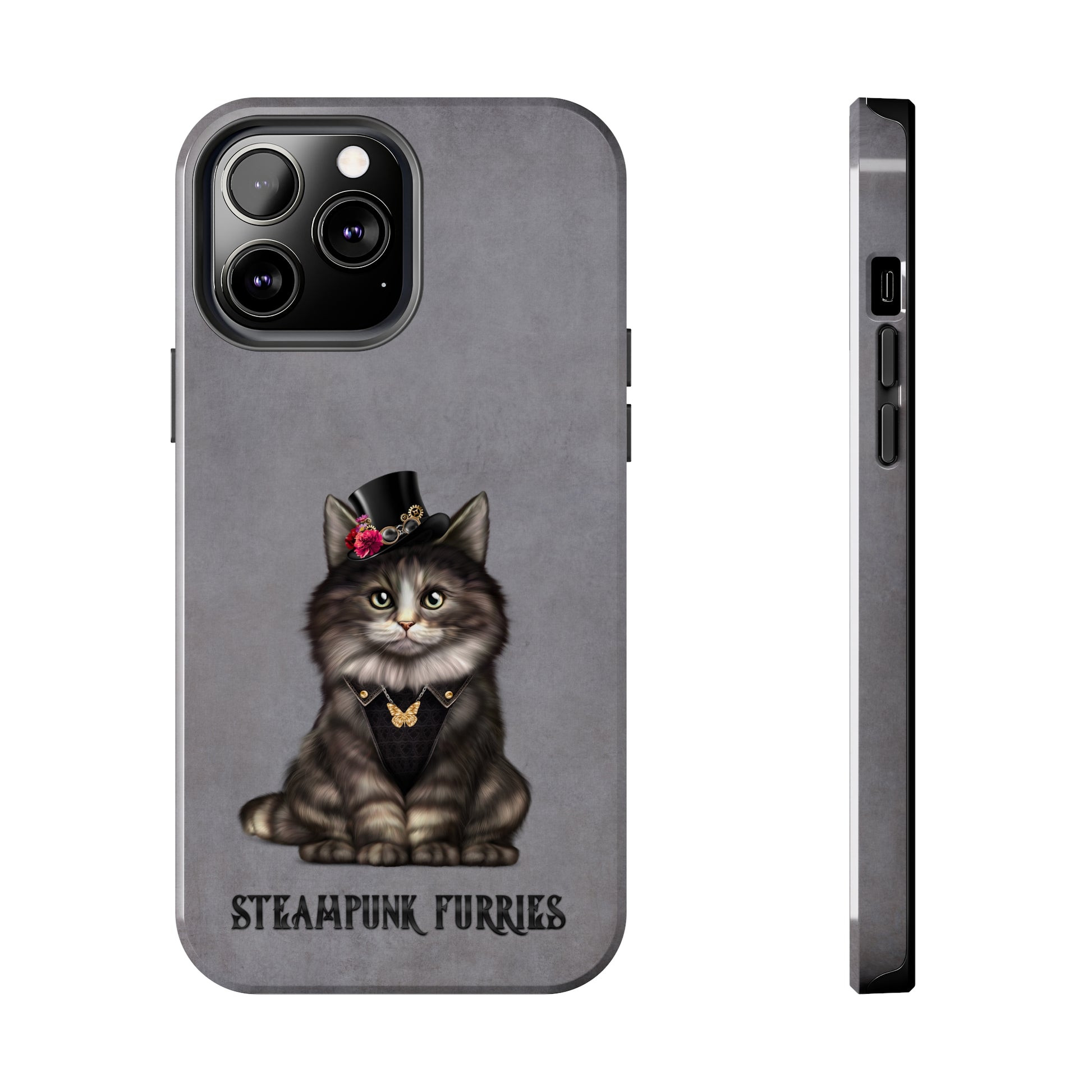 Tough Case: Mia-iPhone 13 Pro Max-Grey-STEAMPUNK FURRIES