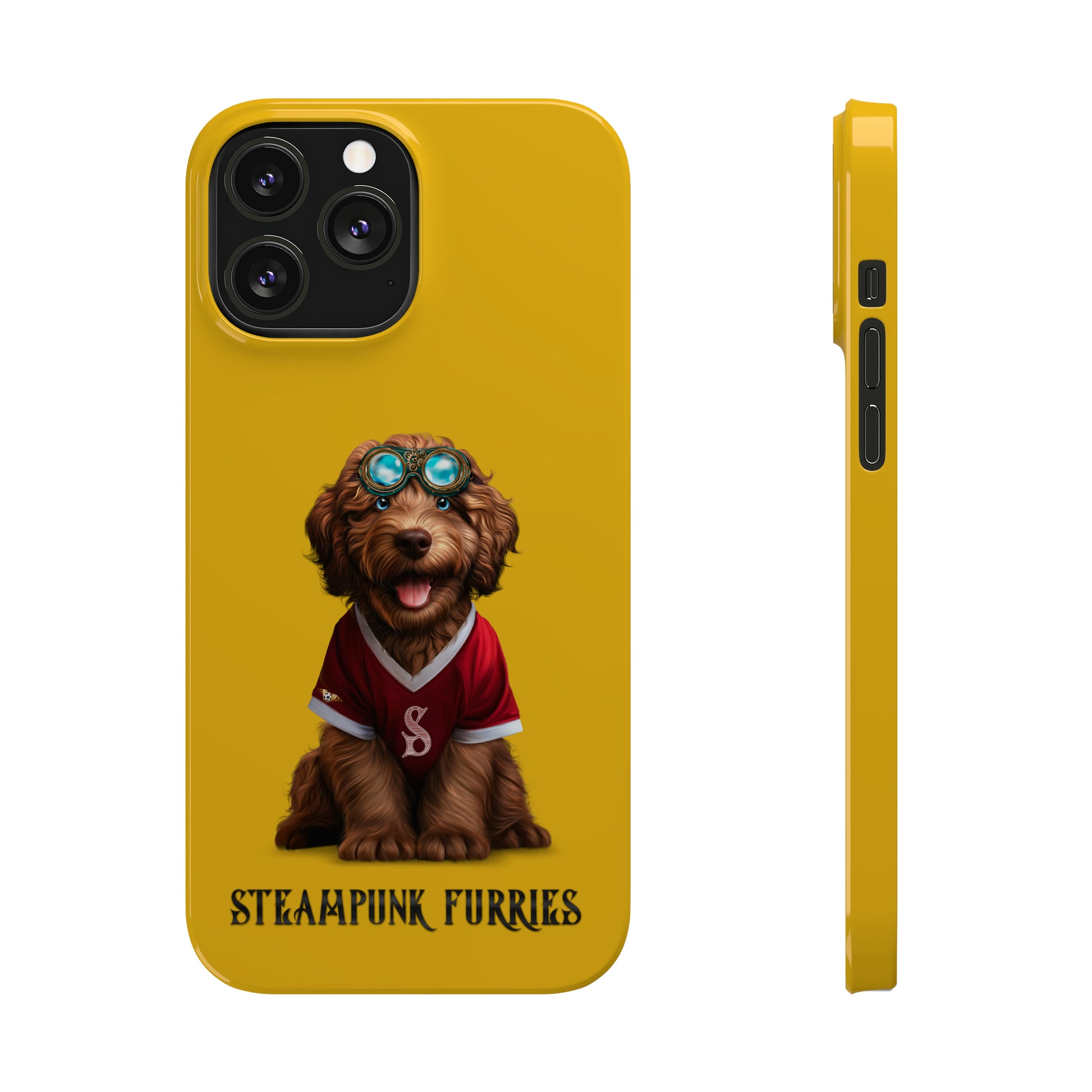 Slim Case: Jax-iPhone 13 Pro Max-Yellow-STEAMPUNK FURRIES