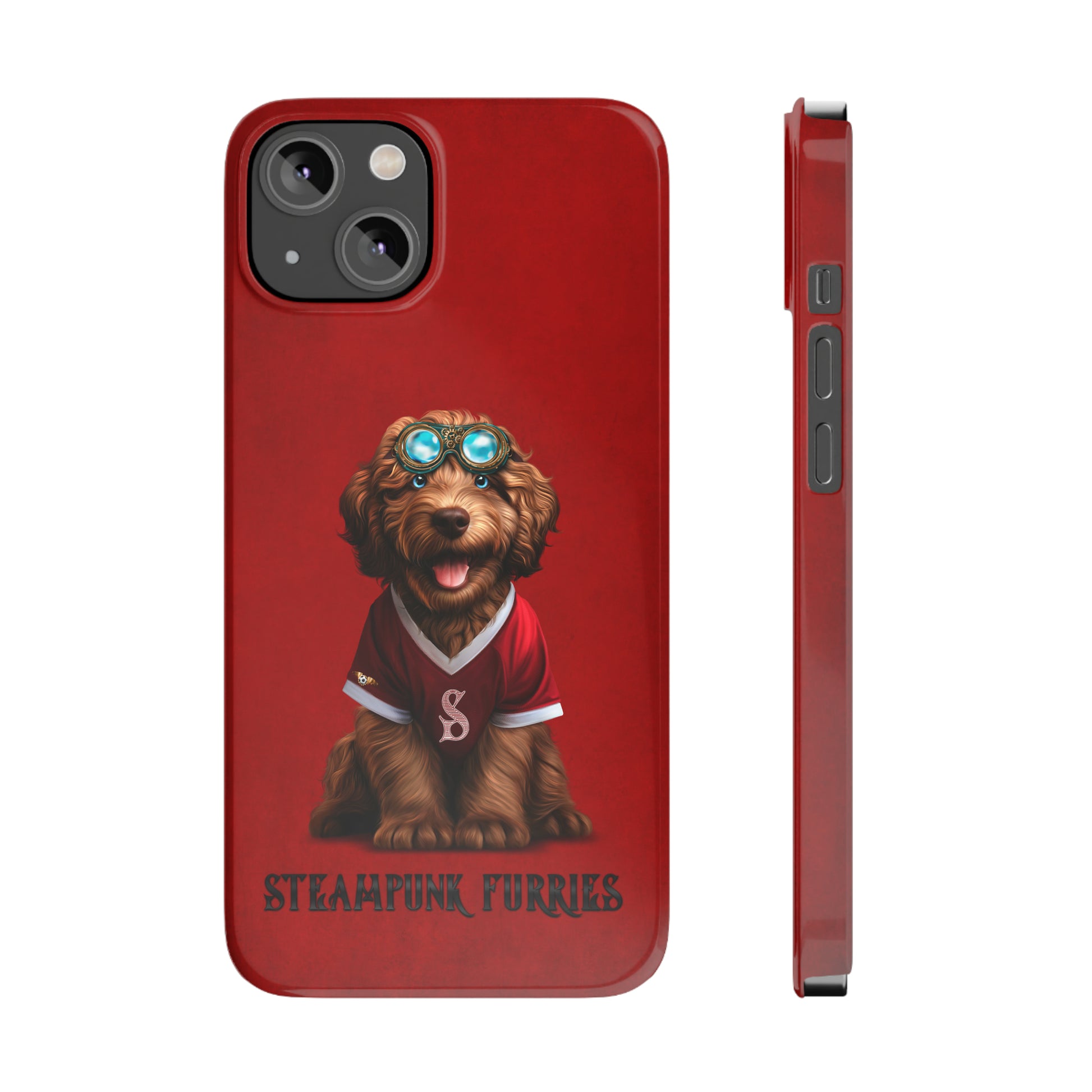 Slim Case: Jax-iPhone 14-Red-STEAMPUNK FURRIES