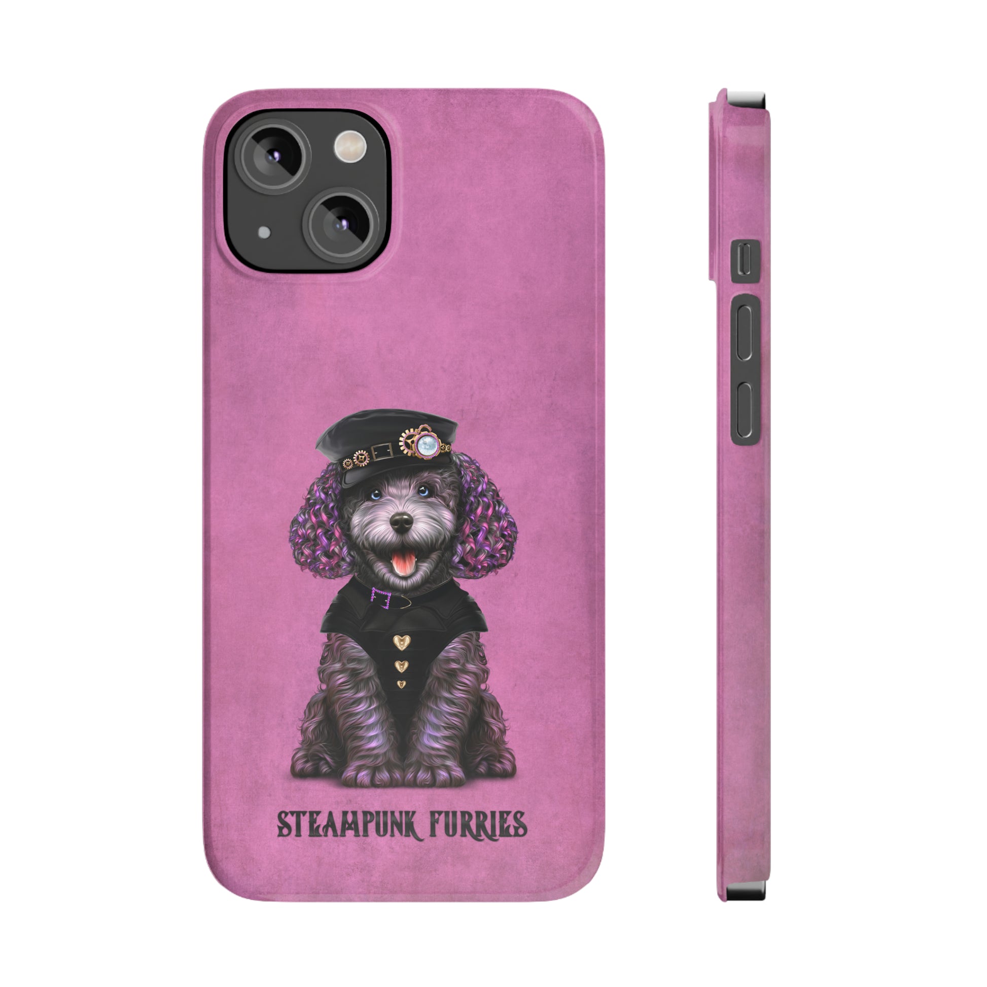 Slim Case: Dazzle-iPhone 14-Pink-STEAMPUNK FURRIES