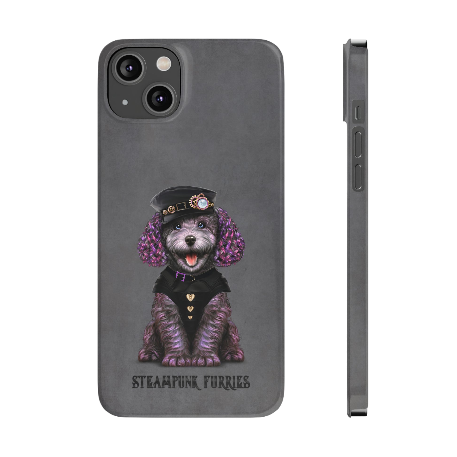 Slim Case: Dazzle-iPhone 14 Plus-Grey-STEAMPUNK FURRIES