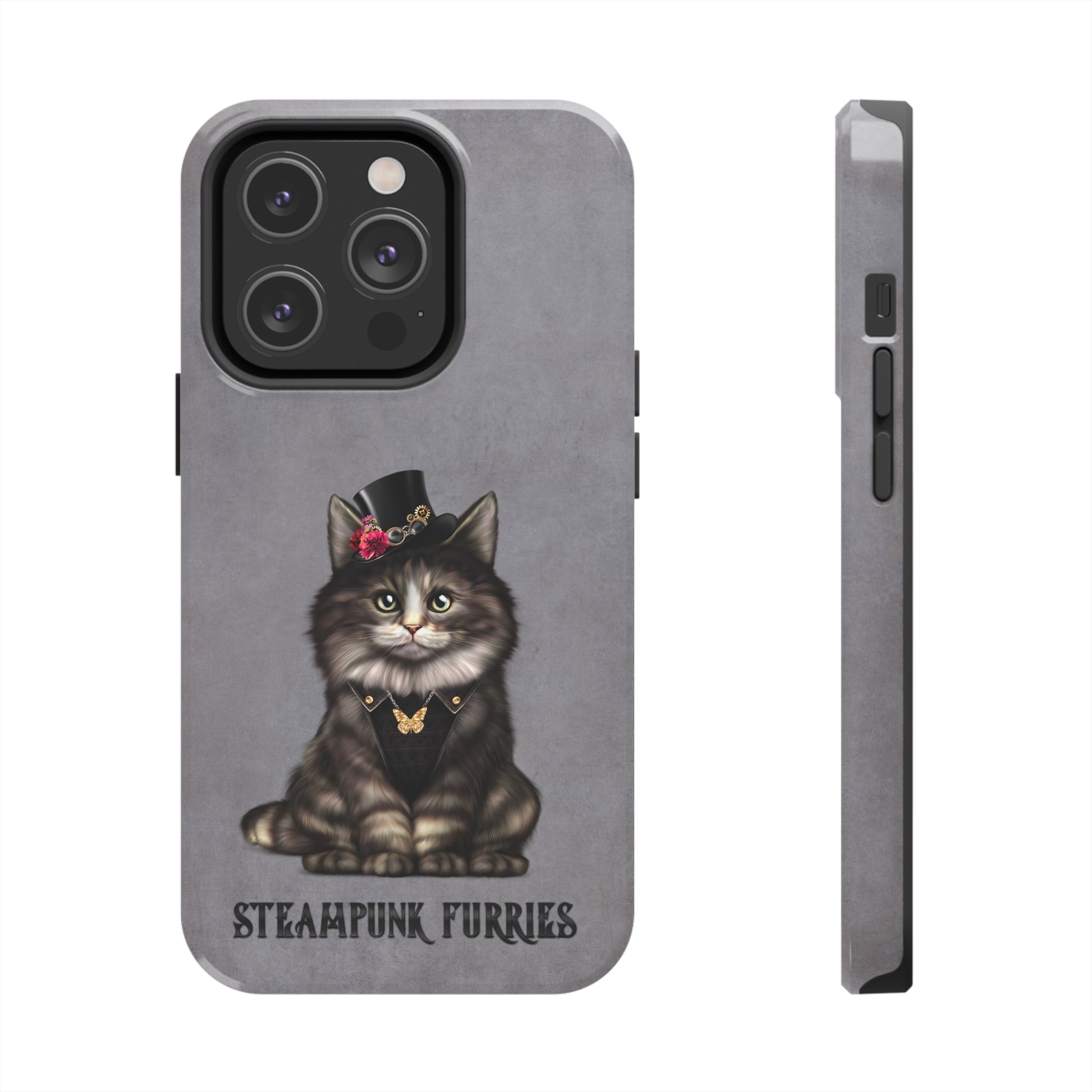 Tough Case: Mia-iPhone 14 Pro-Grey-STEAMPUNK FURRIES