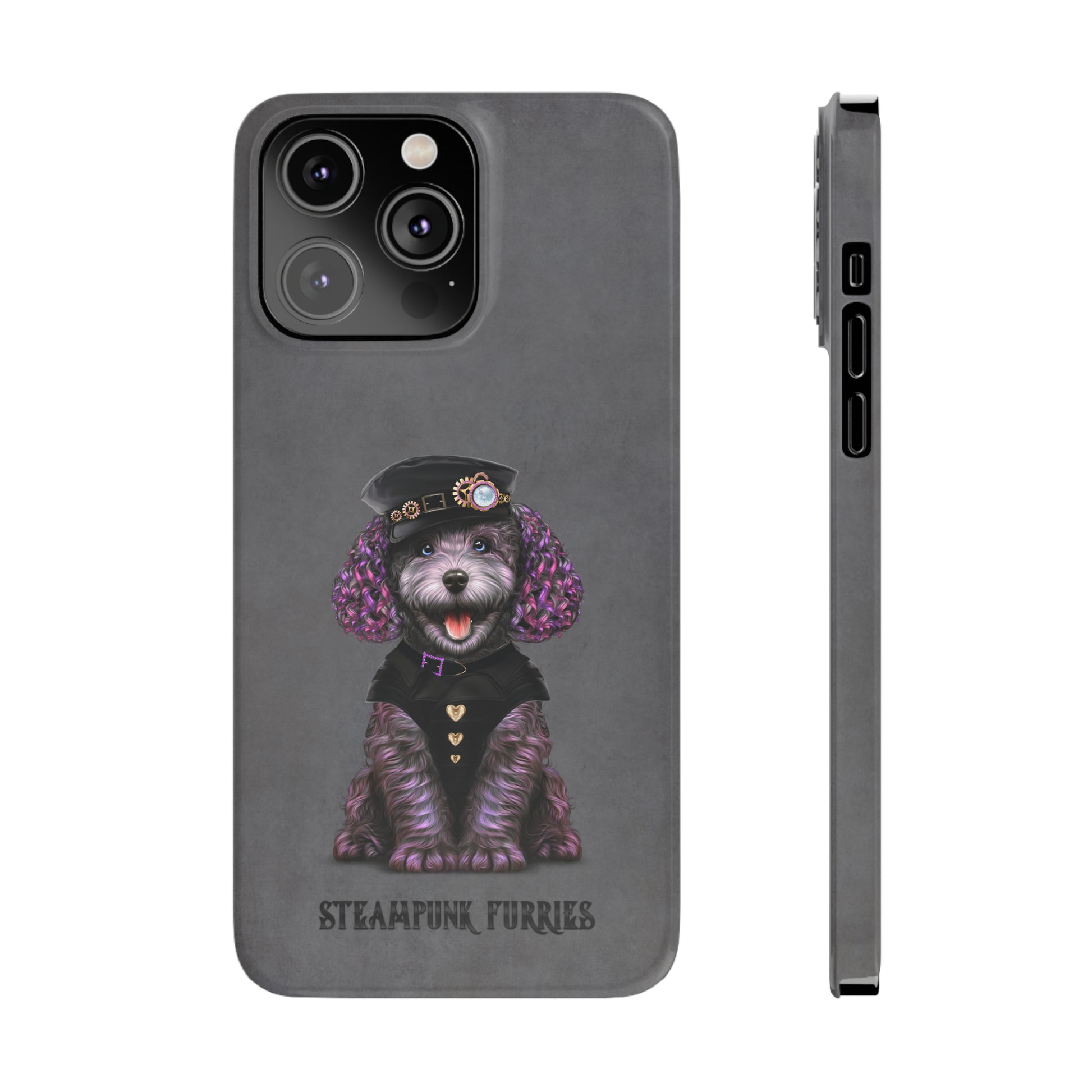 Slim Case: Dazzle-iPhone 14 Pro Max-Grey-STEAMPUNK FURRIES