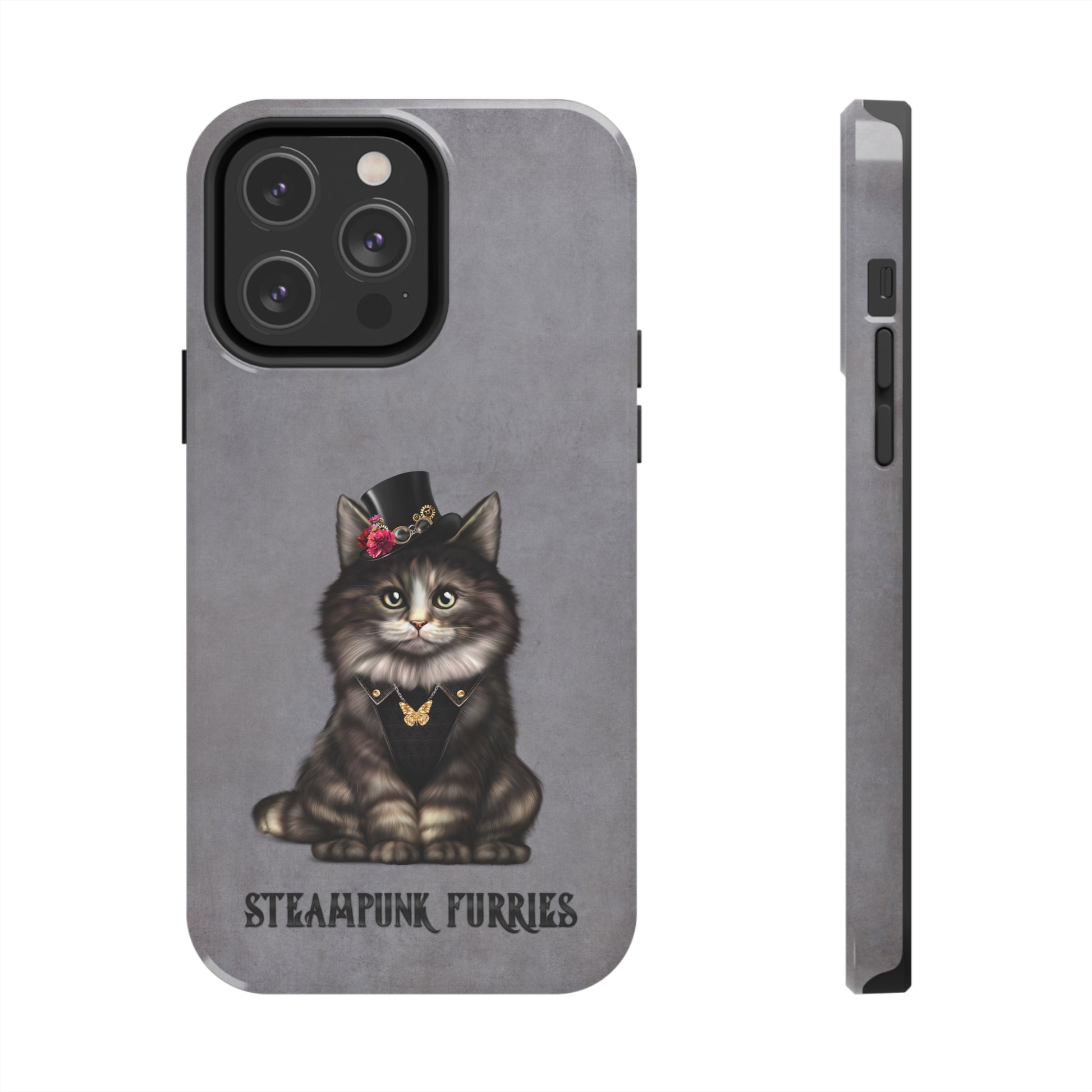 Tough Case: Mia-iPhone 14 Pro Max-Grey-STEAMPUNK FURRIES