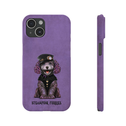 Slim Case: Dazzle-iPhone 15-Purple-STEAMPUNK FURRIES