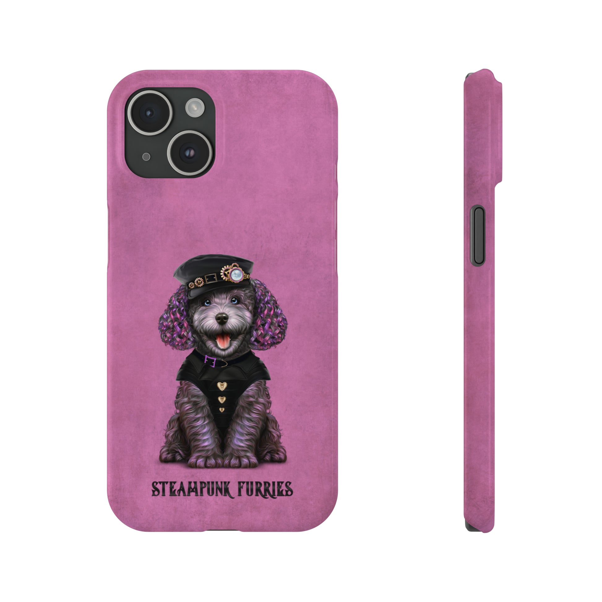 Slim Case: Dazzle-iPhone 15-Pink-STEAMPUNK FURRIES