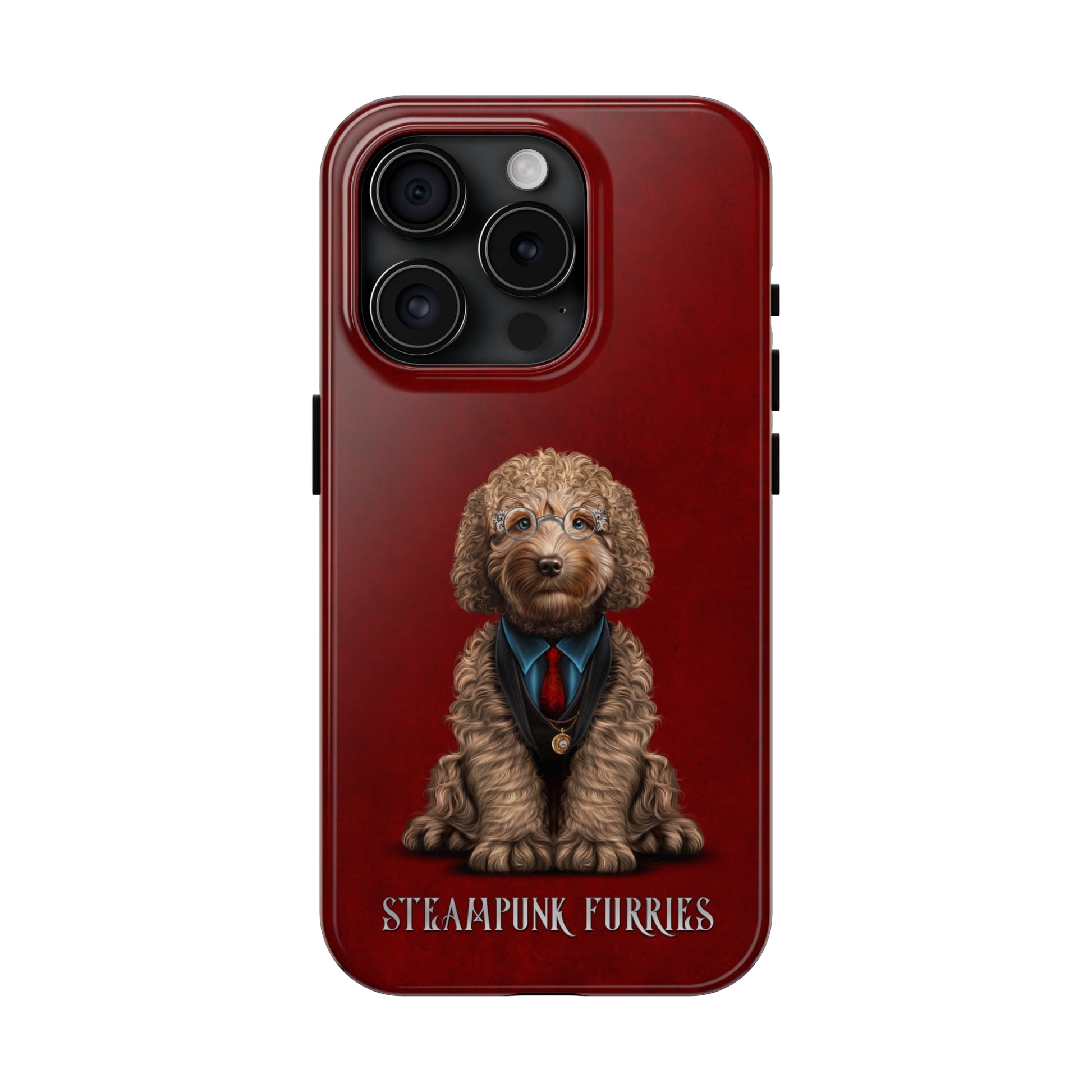 Tough Case: Mr. Pipps-iPhone 15 Pro-Red-STEAMPUNK FURRIES