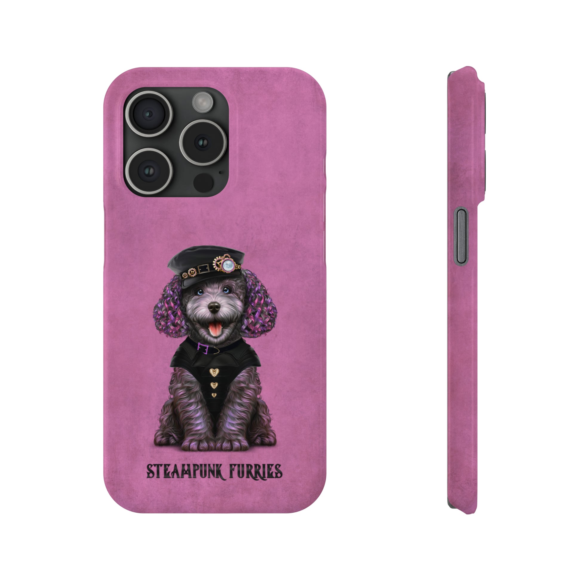 Slim Case: Dazzle-iPhone 15 Pro-Pink-STEAMPUNK FURRIES