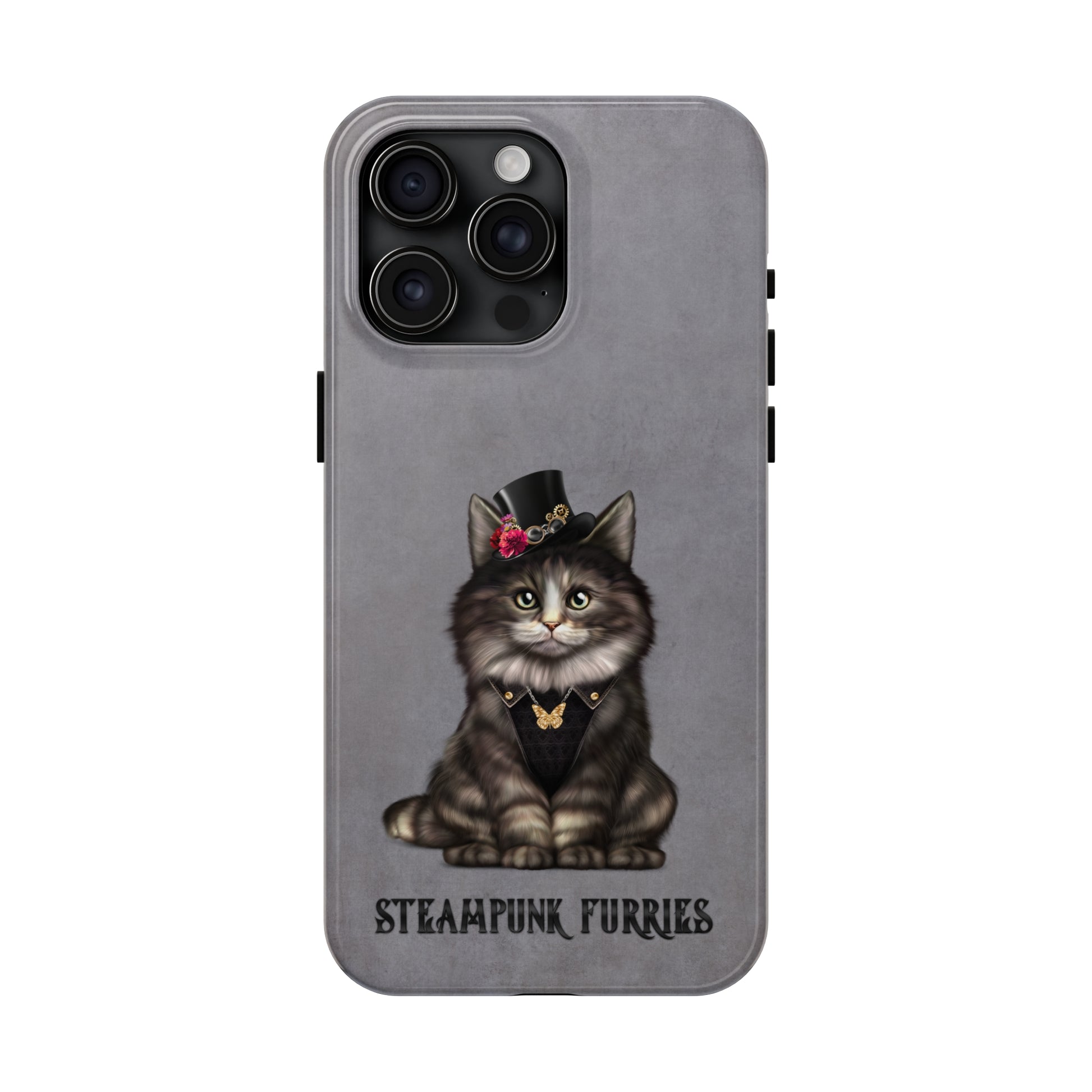 Tough Case: Mia-iPhone 15 Pro Max-Grey-STEAMPUNK FURRIES