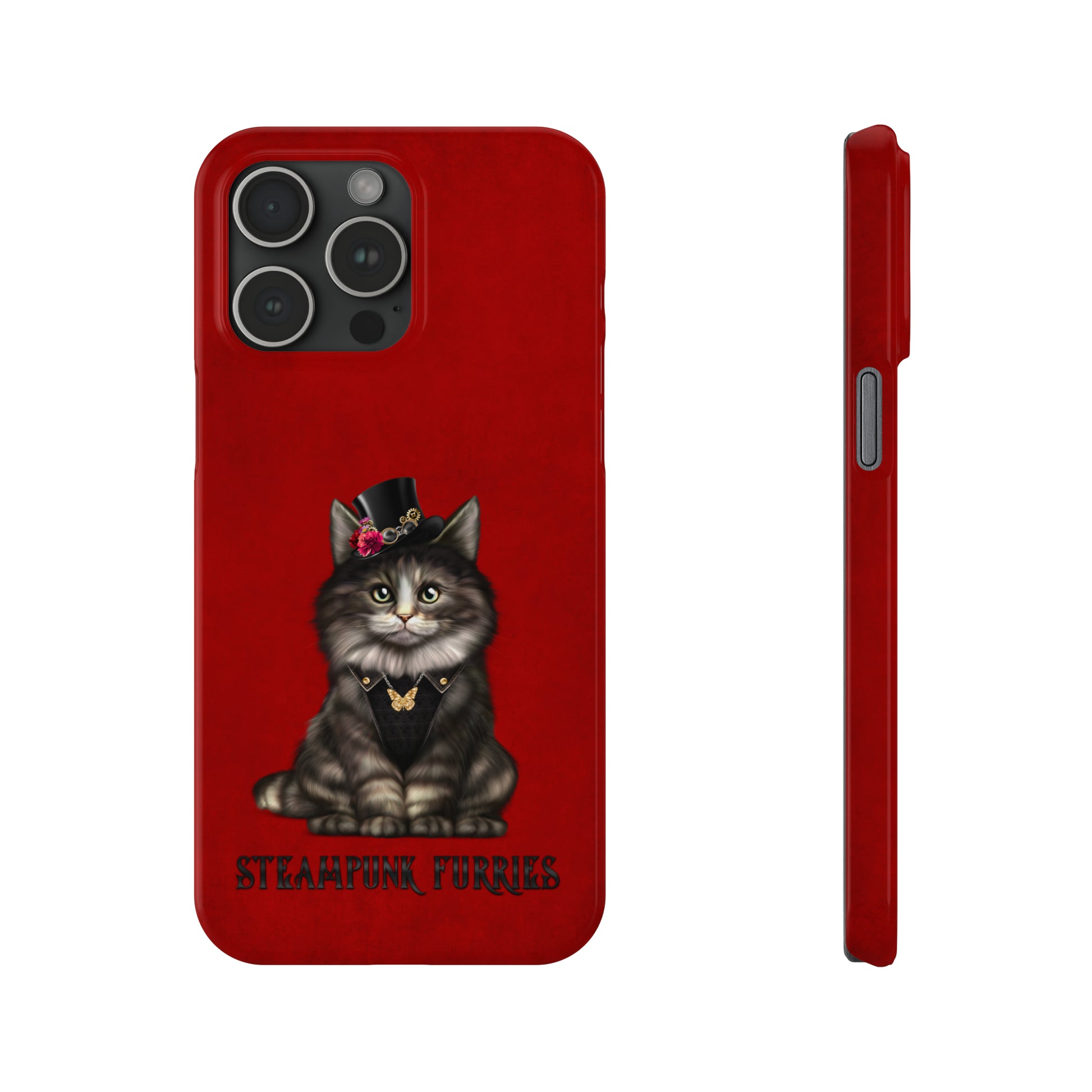 Slim Case: Mia-iPhone 15 Pro Max-Red-STEAMPUNK FURRIES